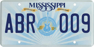 MS license plate ABR009