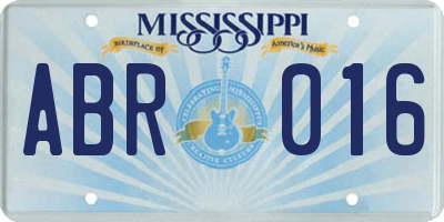 MS license plate ABR016