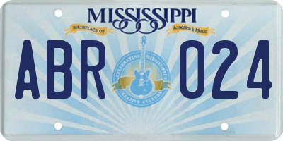 MS license plate ABR024