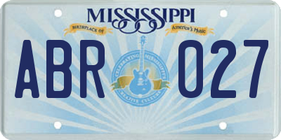 MS license plate ABR027