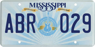 MS license plate ABR029