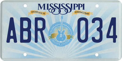 MS license plate ABR034