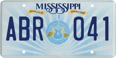 MS license plate ABR041