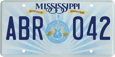 MS license plate ABR042