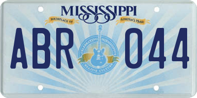 MS license plate ABR044