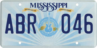 MS license plate ABR046