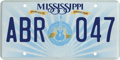 MS license plate ABR047