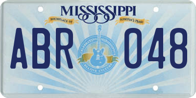 MS license plate ABR048