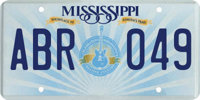 MS license plate ABR049