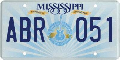 MS license plate ABR051