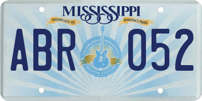 MS license plate ABR052