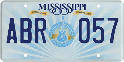 MS license plate ABR057