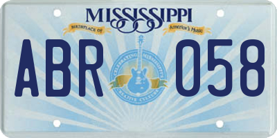 MS license plate ABR058