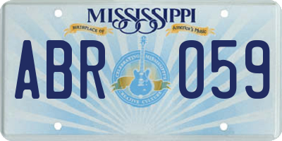 MS license plate ABR059