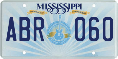 MS license plate ABR060