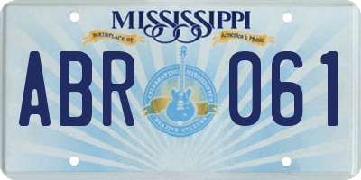 MS license plate ABR061