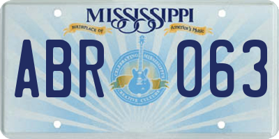 MS license plate ABR063