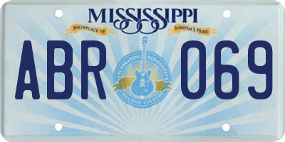 MS license plate ABR069