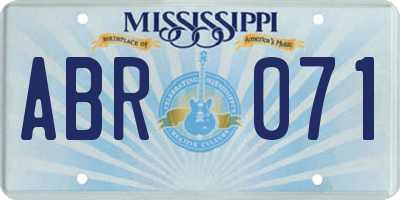 MS license plate ABR071