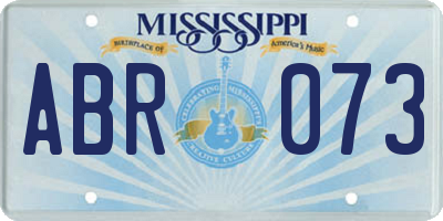 MS license plate ABR073