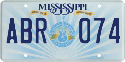 MS license plate ABR074