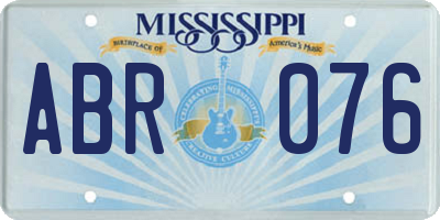 MS license plate ABR076