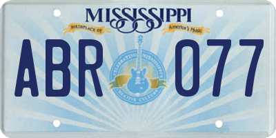 MS license plate ABR077