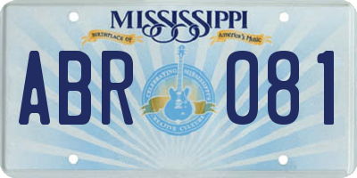 MS license plate ABR081