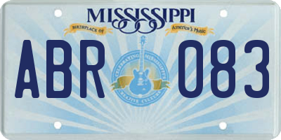 MS license plate ABR083