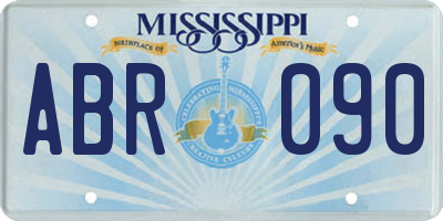 MS license plate ABR090