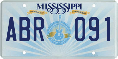 MS license plate ABR091