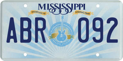 MS license plate ABR092