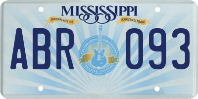 MS license plate ABR093