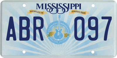 MS license plate ABR097