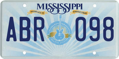 MS license plate ABR098