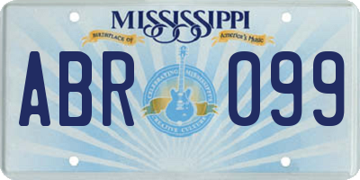 MS license plate ABR099