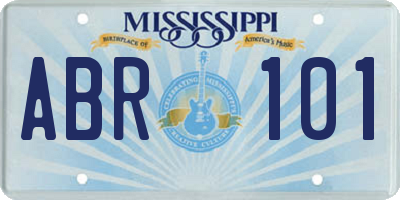 MS license plate ABR101