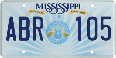 MS license plate ABR105