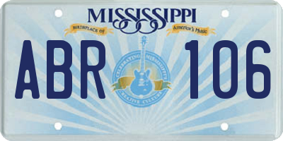 MS license plate ABR106