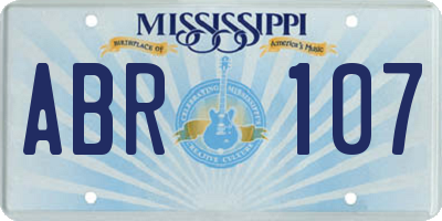 MS license plate ABR107