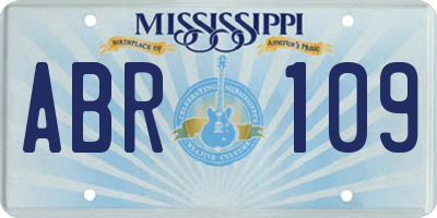 MS license plate ABR109