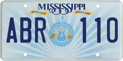 MS license plate ABR110