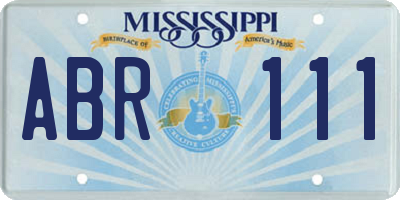 MS license plate ABR111