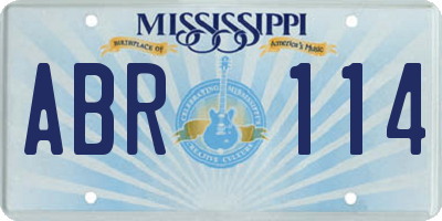 MS license plate ABR114