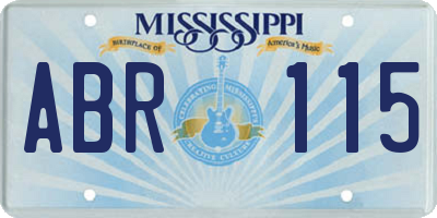 MS license plate ABR115