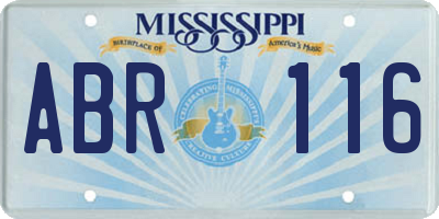 MS license plate ABR116