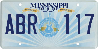 MS license plate ABR117