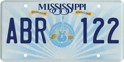 MS license plate ABR122