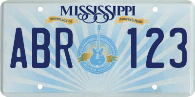 MS license plate ABR123