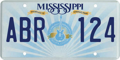 MS license plate ABR124